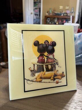 Grander Images Lacquer Art Tile - "Puppy Love" by Disney Artist Charles Boyer